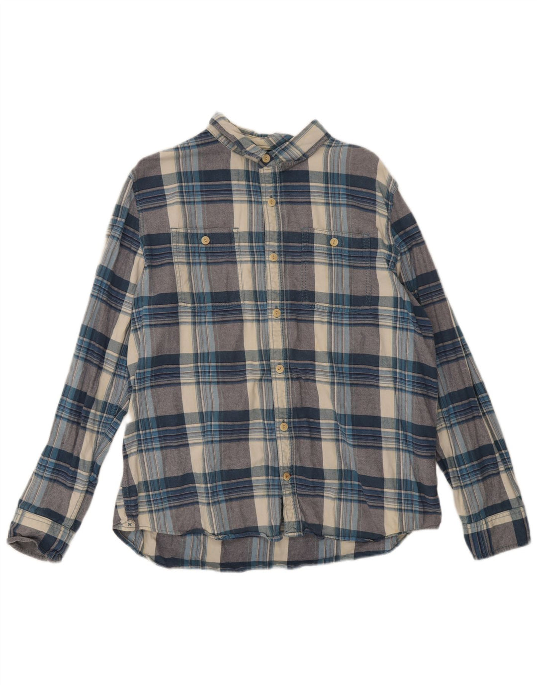 Koszula flanelowa męska Fat Face XL w niebieską kratę, bawełniana