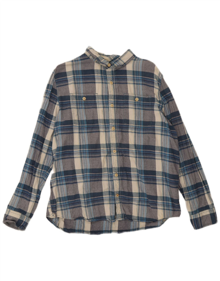 Koszula flanelowa męska Fat Face XL w niebieską kratę, bawełniana
