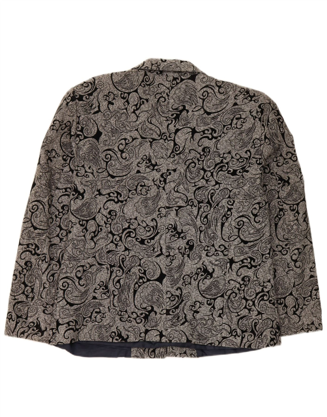 Vintage damska marynarka zapinana na 3 guziki IT 48 XL Szara Paisley