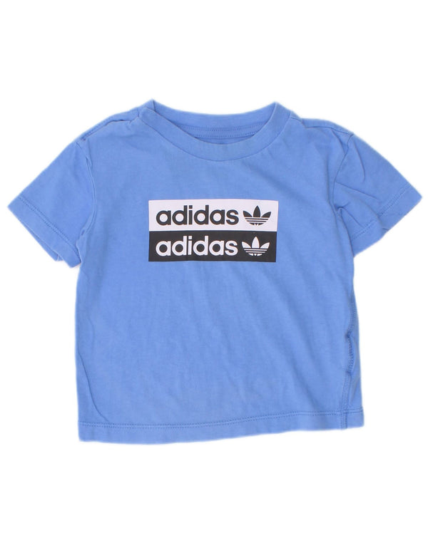 Adidas Baby Boys Graphic T-shirt Top 9-12 miesięcy, niebieska bawełna