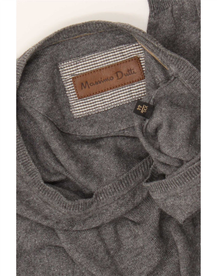 Męski sweter Massimo Dutti o regularnym kroju z dekoltem w kształcie litery V, 2XL, szary