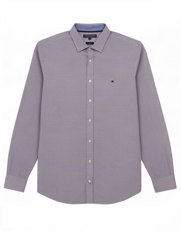 Męska koszula slim fit Tommy Hilfiger w kolorze średnioniebieskim, z geometrycznej bawełny