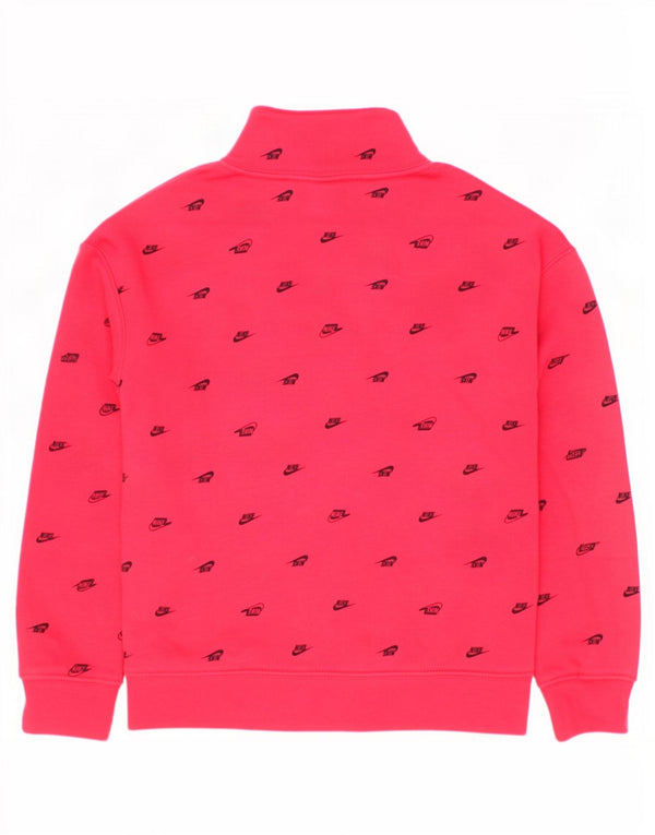 Bluza dziewczęca Nike z graficznym zamkiem 1/4, rozmiar 6-7 lat, czerwona bawełna