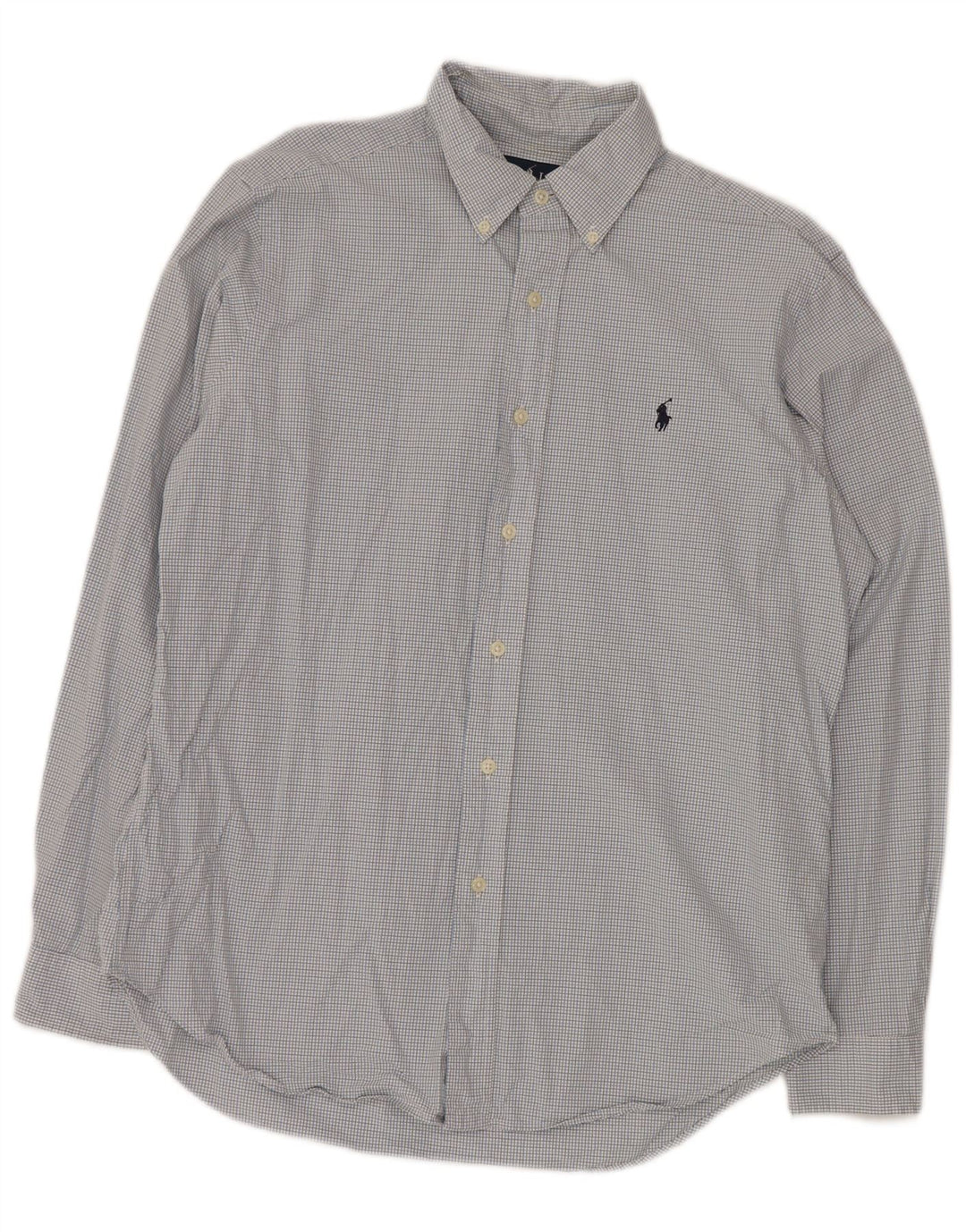 Koszula męska RALPH LAUREN, rozmiar 15, 1/2, bawełniana kratka w kolorze średniego błękitu