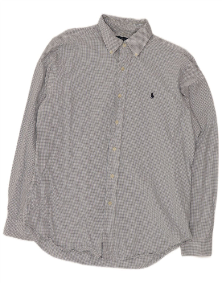 Koszula męska RALPH LAUREN, rozmiar 15, 1/2, bawełniana kratka w kolorze średniego błękitu