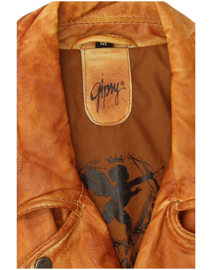 Damska skórzana kurtka motocyklowa Gipsy UK 14, średnia brązowa skóra