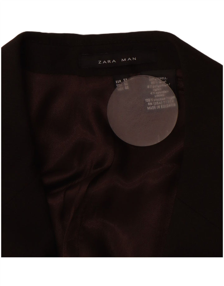 Męska marynarka ZARA zapinana na 2 guziki EU 54 XL, brązowa wełna