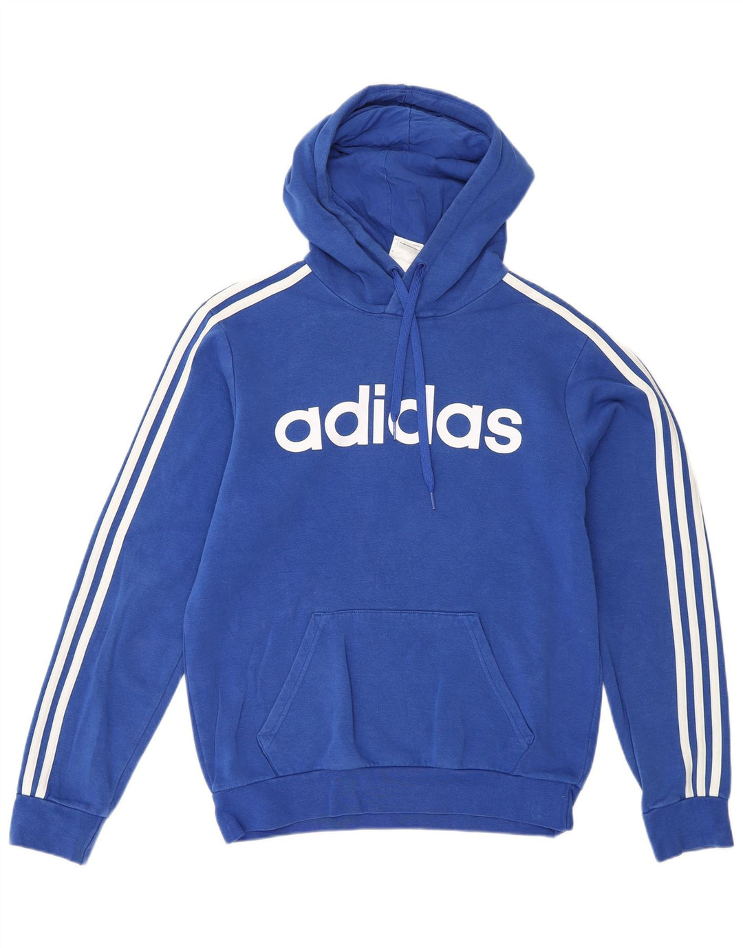 Męski sweter z kapturem i grafiką ADIDAS, mały, niebieski, bawełniany