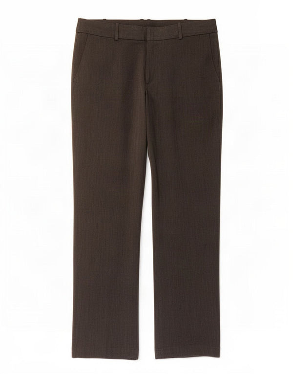 Damskie proste spodnie Zara EU 44 XL W34 L33 Brązowy poliester