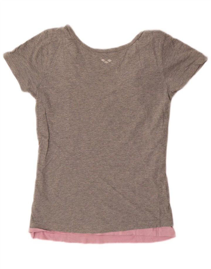 Damska koszulka z grafiką Arena Top UK 14, duża, szara, nakrapiana bawełna