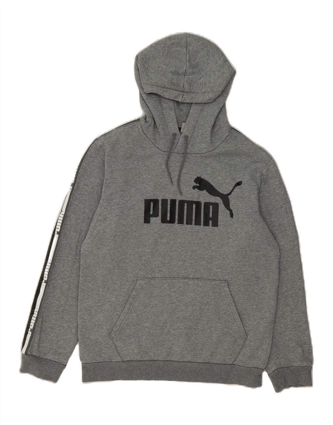 PUMA Mens Graphic Hoodie Jumper Small Grey Cotton Vintage Puma and Second-Hand Puma from Messina Hembry 