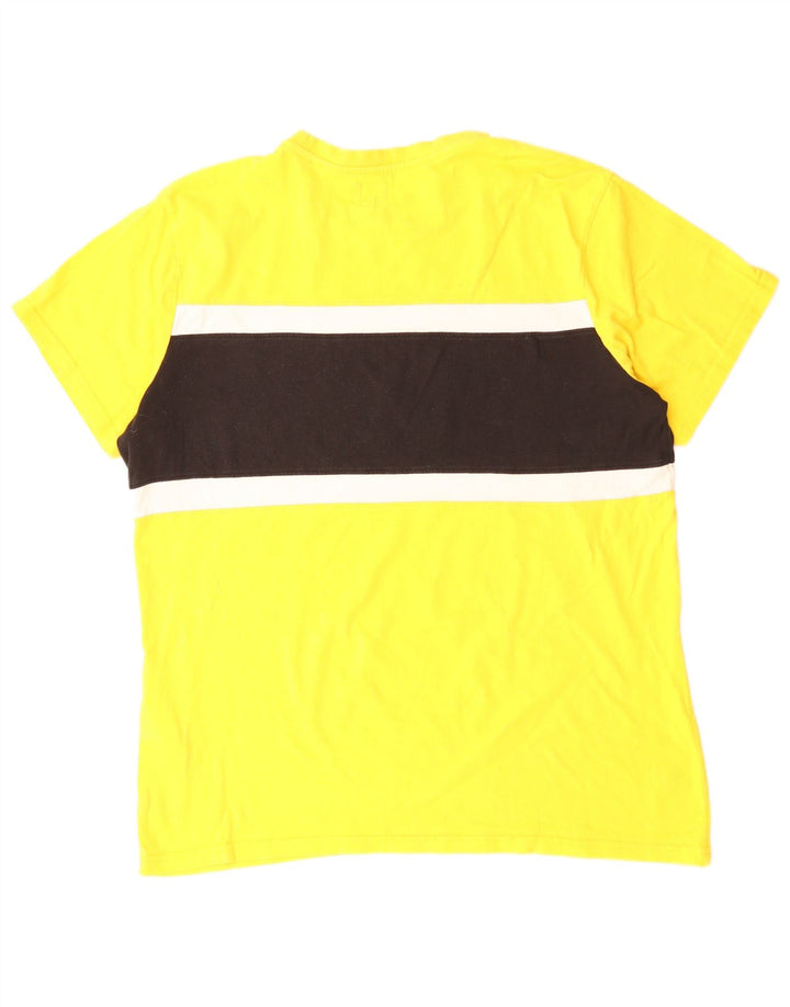 Męski T-shirt z grafiką Levi's, duży, żółty, bawełniany blok kolorów