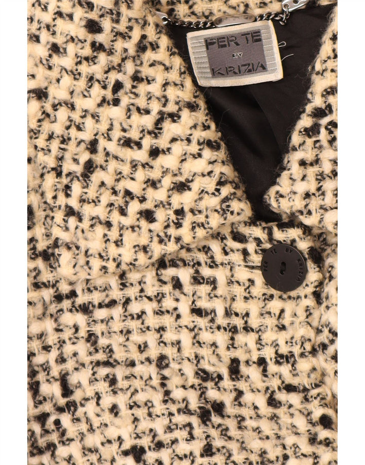 Damski płaszcz oversize PERTE BY KRIZIA, rozmiar 21, średni beż nakrapiany