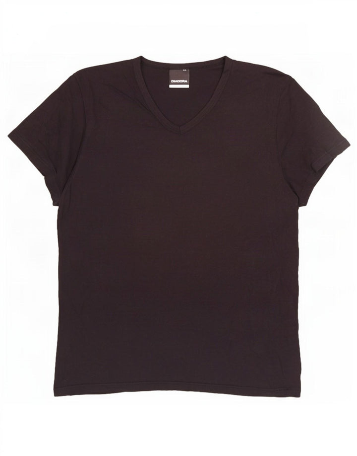 T-shirt męski Diadora, duży, czarny, bawełniany