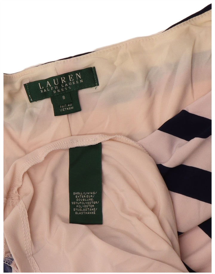 Damska sukienka bez rękawów Ralph Lauren US 8 w średnie białe paski