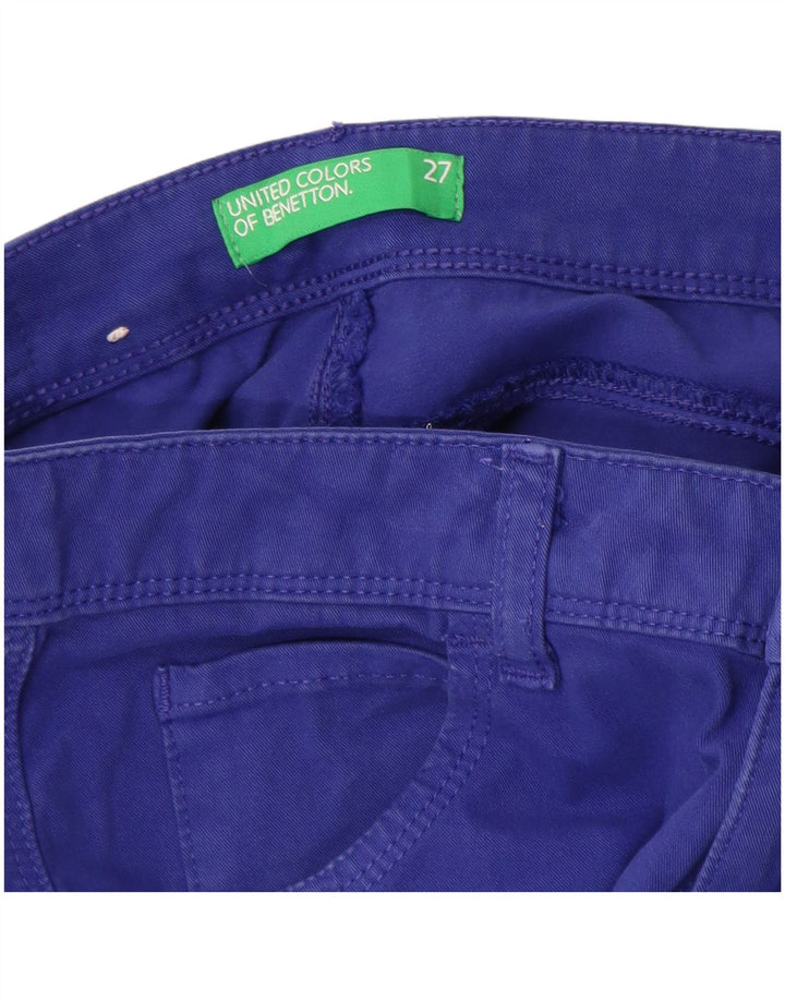Spodnie damskie Benetton Slim Casual W27 L30 Niebieskie bawełniane