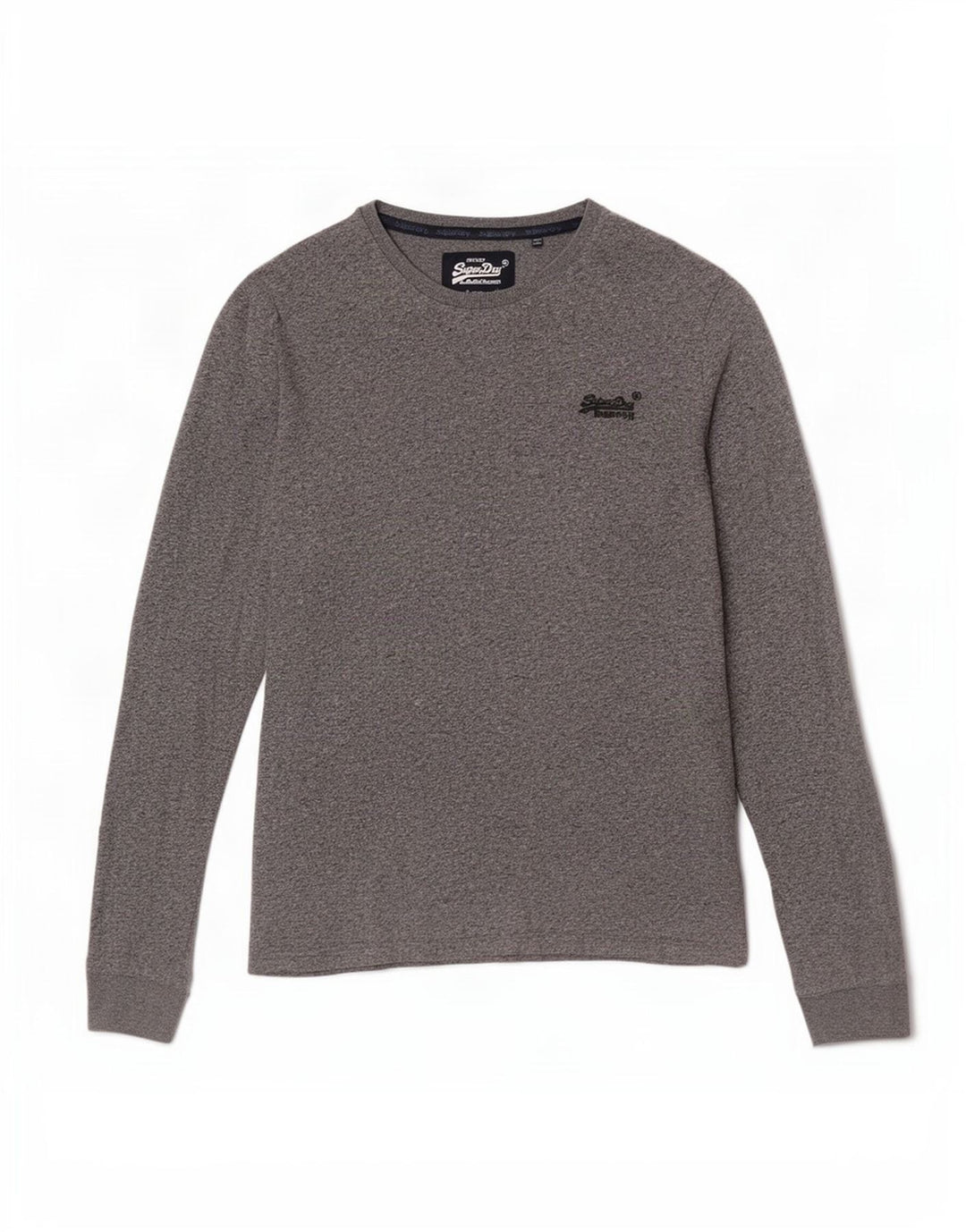 Męski top Superdry z długim rękawem, średnioszary, bawełniany w cętki