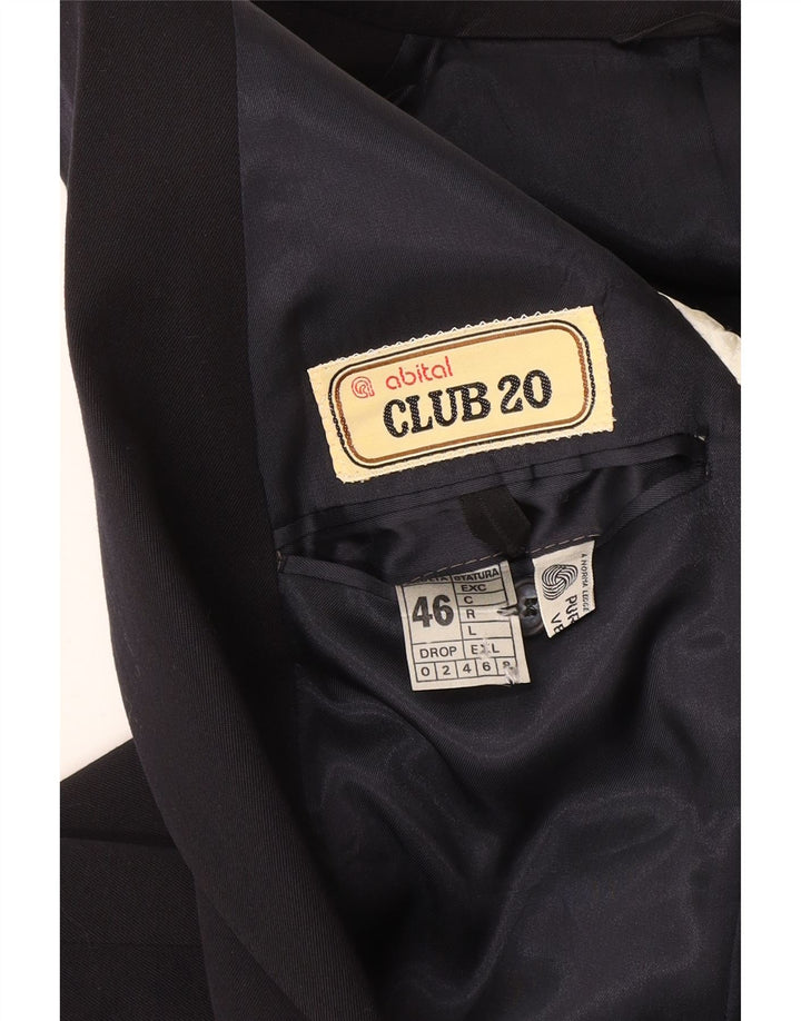 Męska marynarka zapinana na 2 guziki Abital IT 46 Mała granatowa wełna