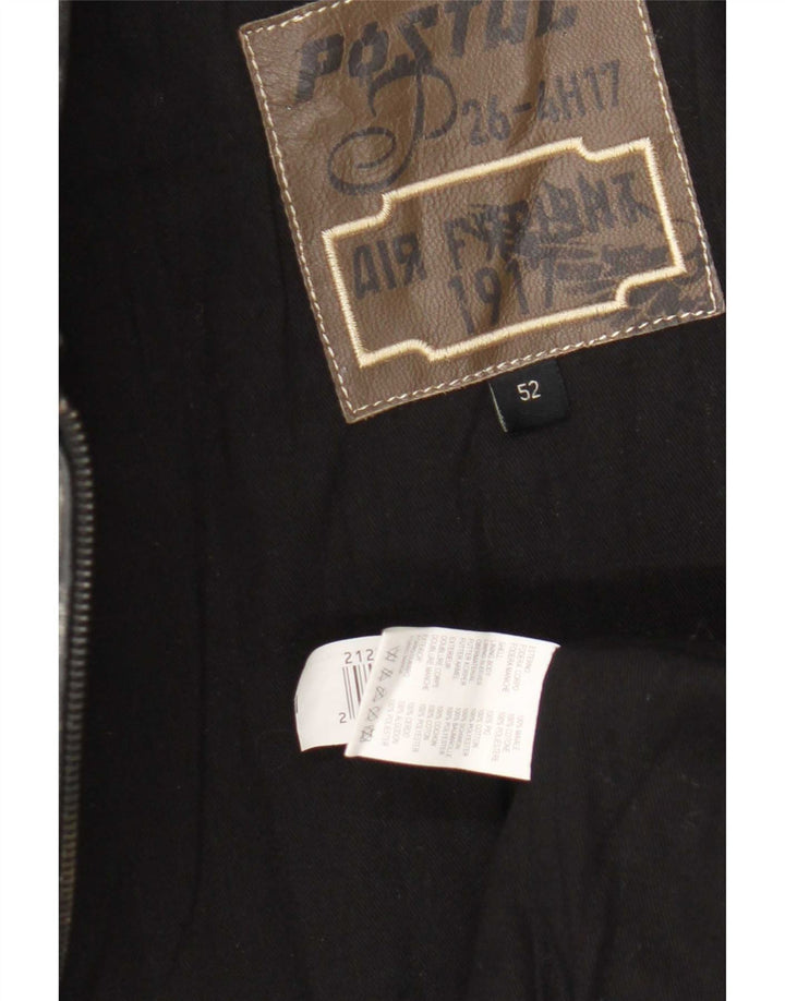 Vintage męska skórzana kurtka IT 52 XL czarna