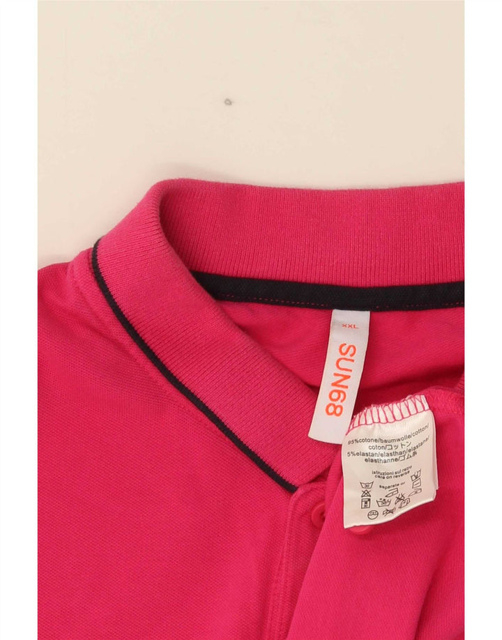 Męska koszulka polo Sun68 2XL, różowa, bawełniana