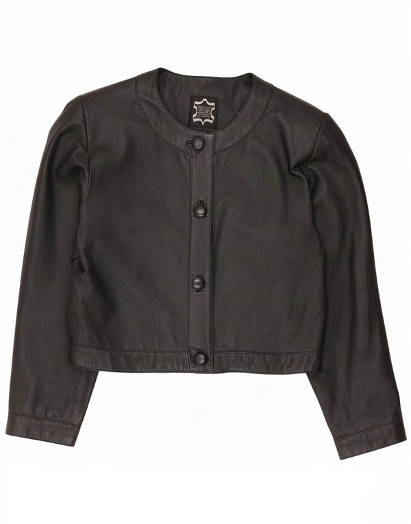 Vintage damska, oversize'owa skórzana kurtka Bolero IT 40 Small Black