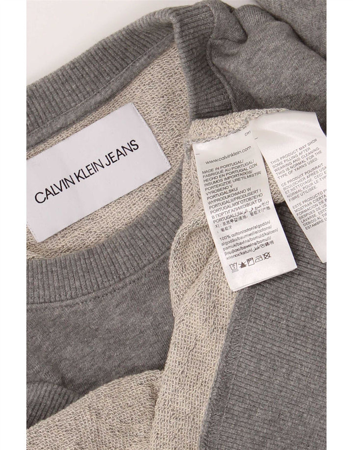 Męska bluza z grafiką Calvin Klein Jeans, średnioszara, bawełniana