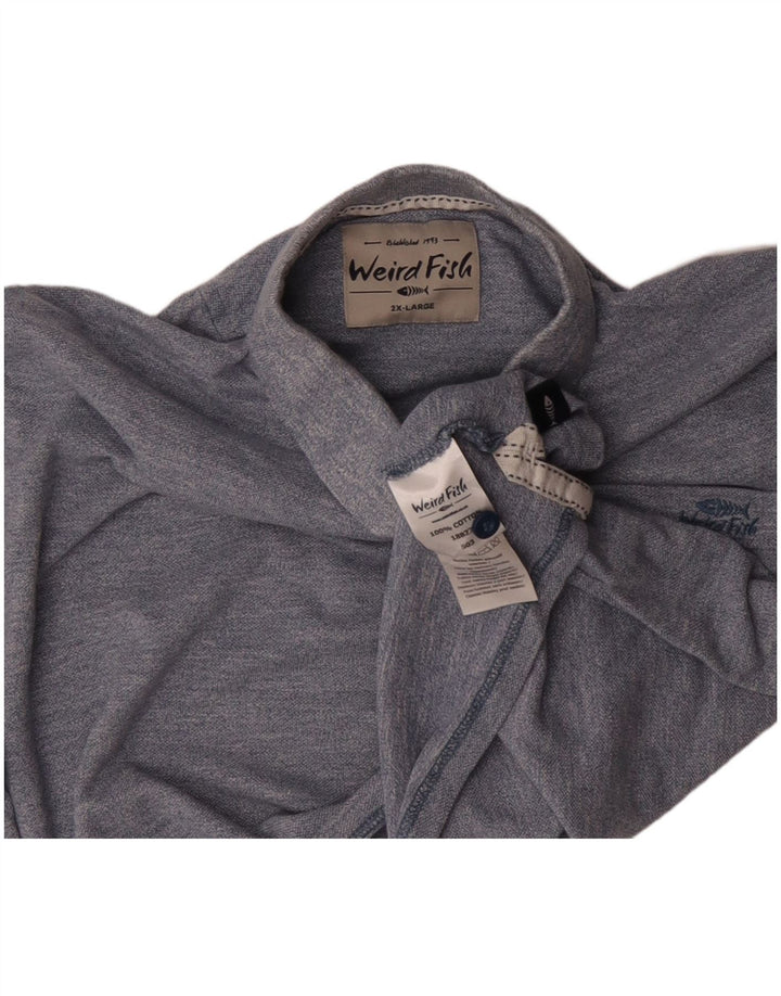 Męska koszulka polo WEIRD FISH 2XL, niebieska, bawełniana