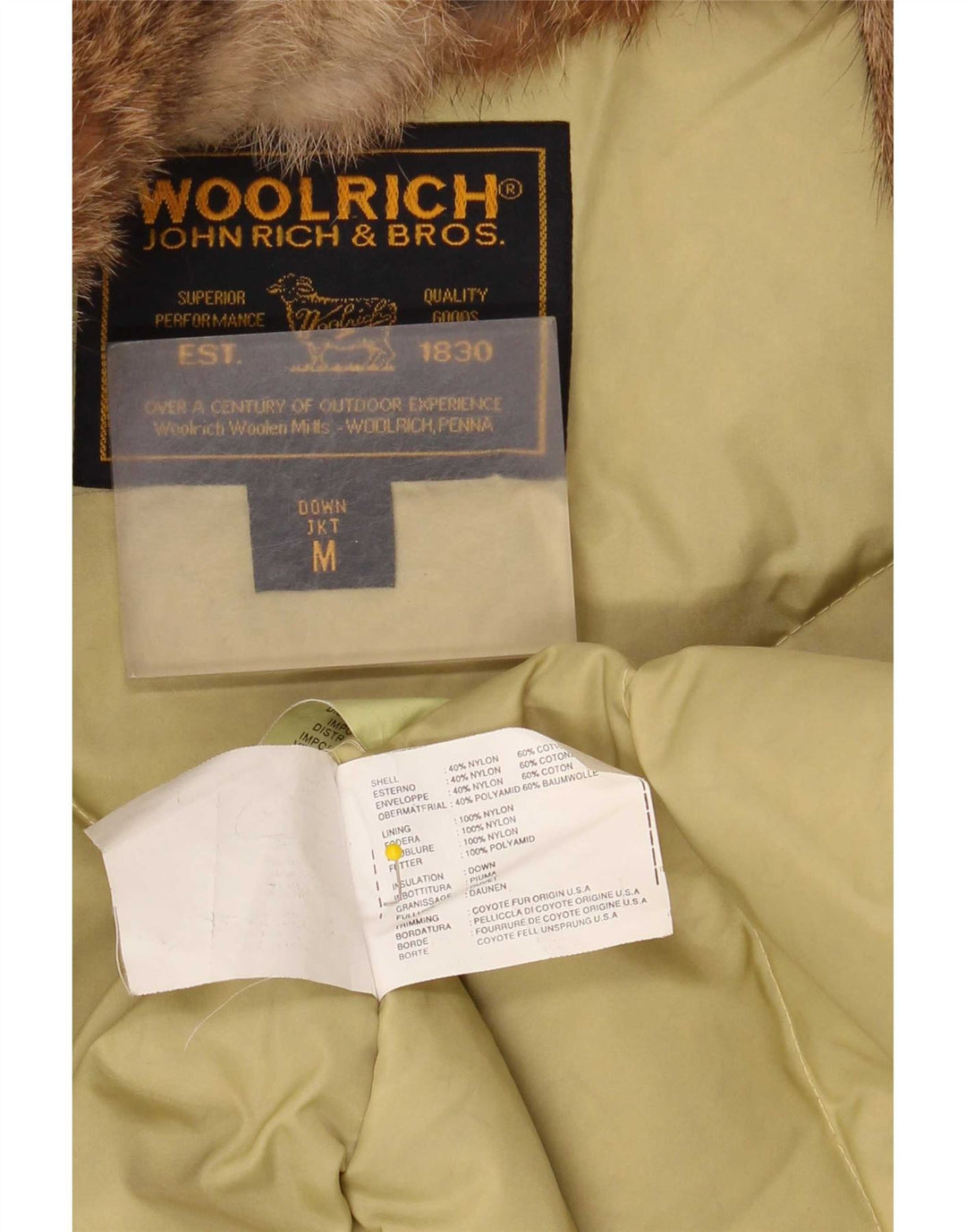 Damska ocieplana kurtka Woolrich UK 14, średni beż, nylon