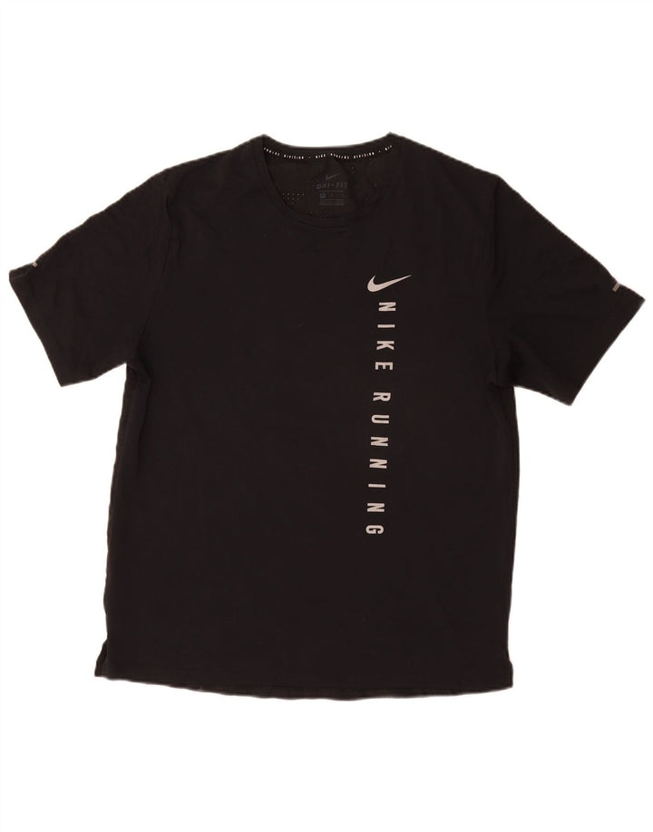 Męski T-shirt NIKE Dri Fit z grafiką, średni czarny poliester