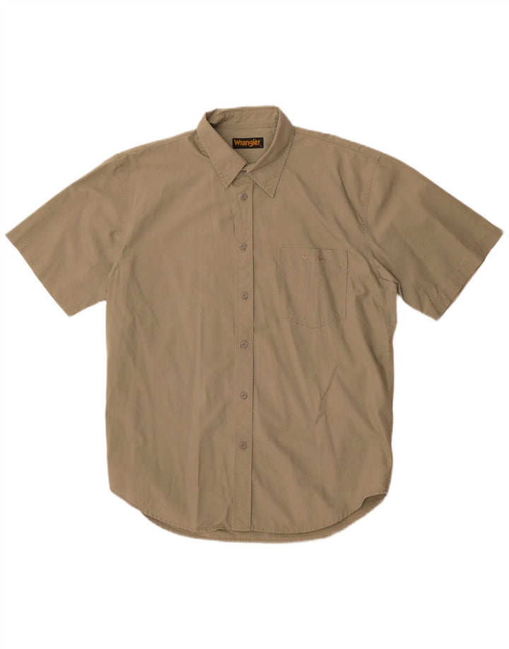 Męska koszula z krótkim rękawem Wrangler, duża, bawełniana khaki