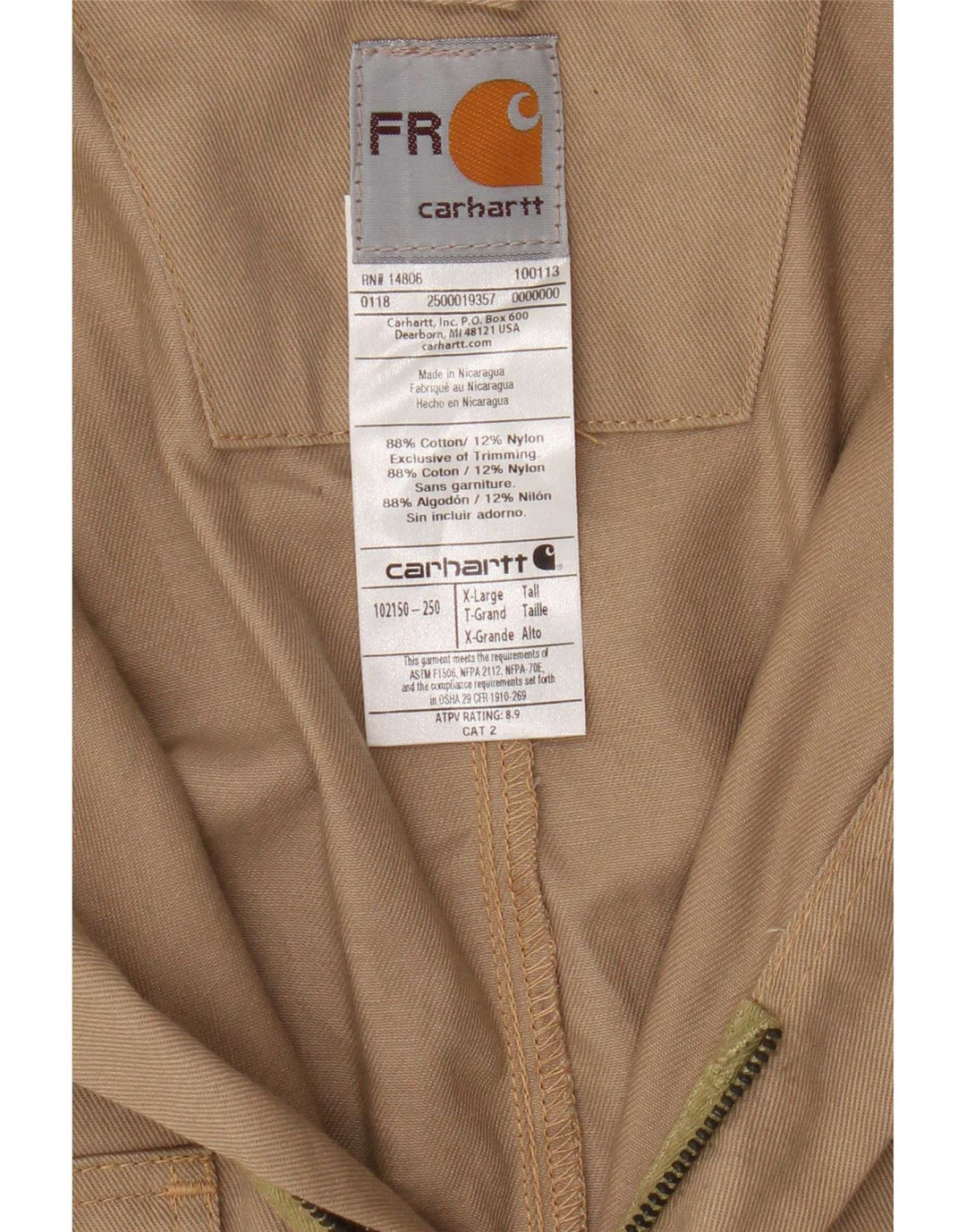 Kombinezon męski Carhartt XL, beżowy, bawełniany