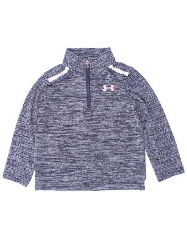 Top dla dziewczynki Under Armour z zamkiem 1/4, długim rękawem, 18-24 miesięcy, w niebieskie plamki