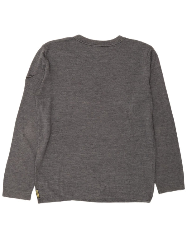 ARMANI JEANS Męski sweter z okrągłym dekoltem 2XL Szara wełna