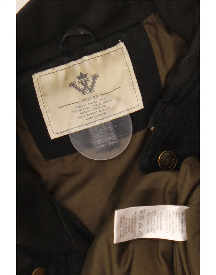 WENVEN Męska kurtka użytkowa UK 40, duża, czarna, bawełniana