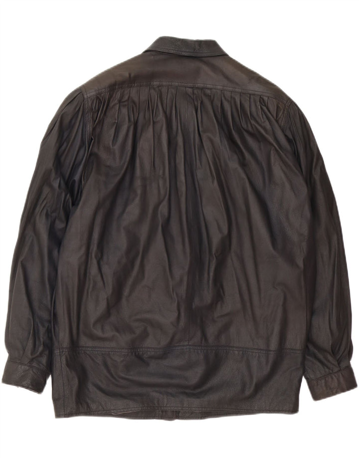 CONBIPEL Damska kurtka skórzana oversize UK 18 XL, brązowa skóra
