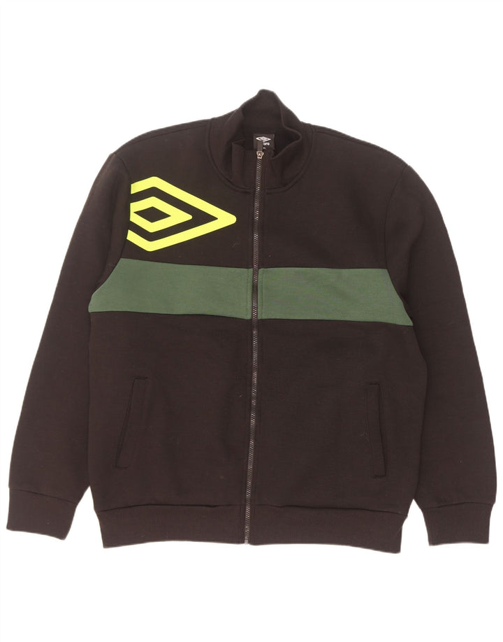 Męska kurtka dresowa Umbro z grafiką, 2XL, czarna bawełna z blokami kolorów