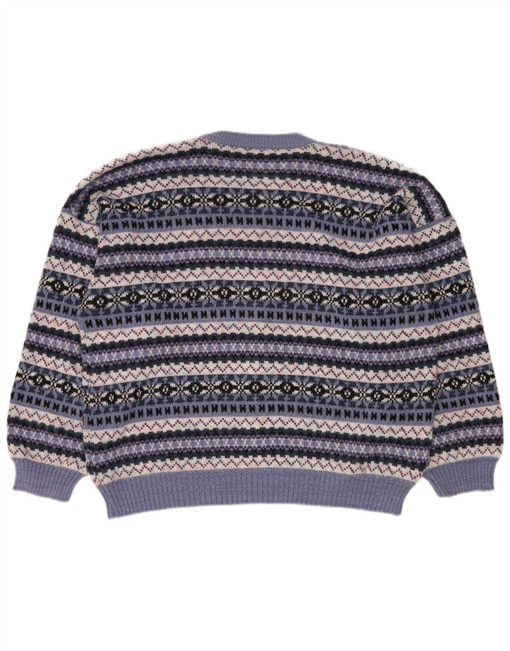 Sweter damski w stylu vintage z okrągłym dekoltem UK 18 XL, wielokolorowy Fair Isle