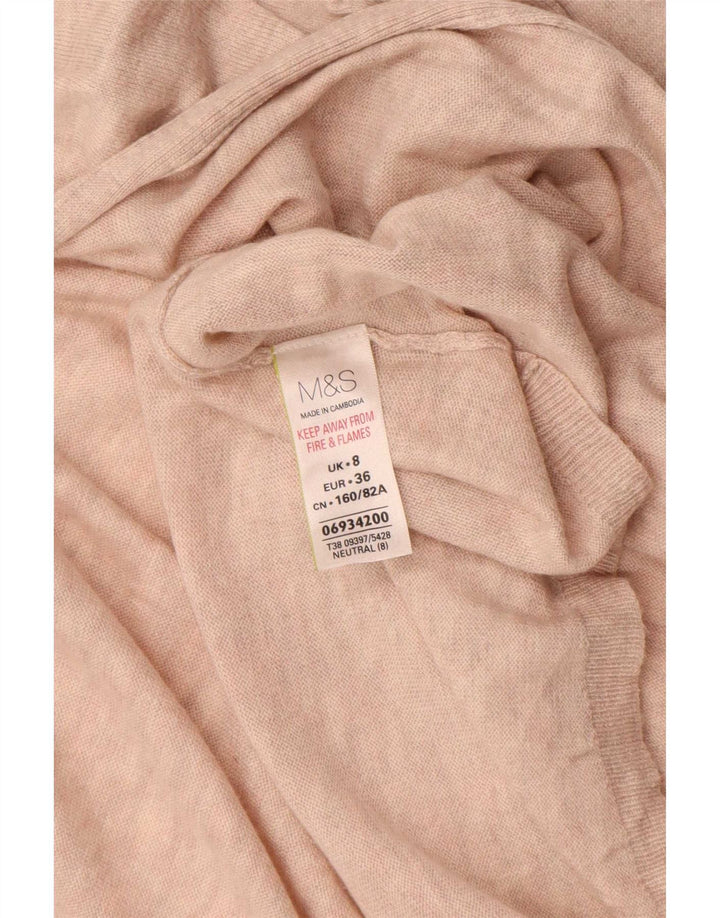 Marks & Spencer Damski sweter rozpinany UK 8 Small Beżowy poliamid