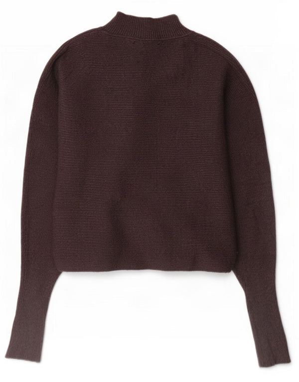 Zara Womens Crop Turtle Neck Jumper Sweater UK 10 Small Grey Viscose