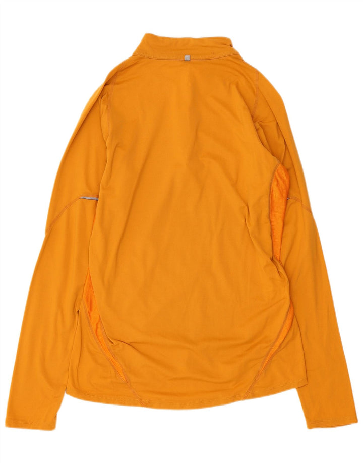 Damski dres NIKE Dri Fit z zamkiem błyskawicznym na szyi, UK 10, mały, żółty