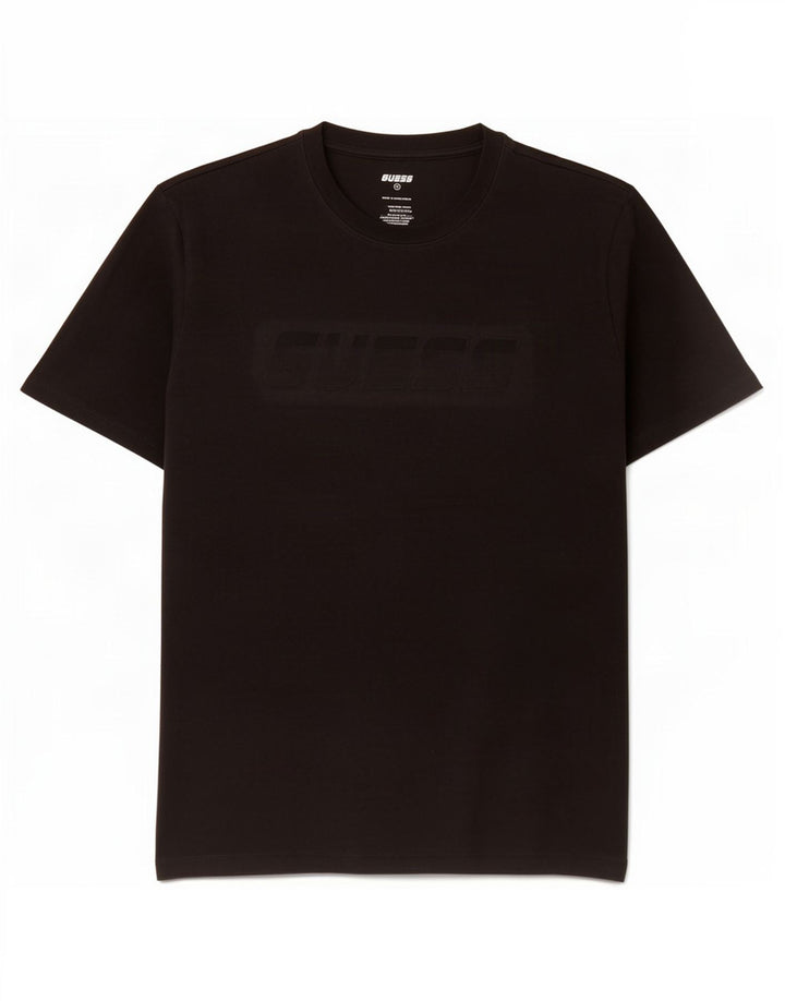 Męski T-shirt Guess z grafiką, średni czarny, bawełniany