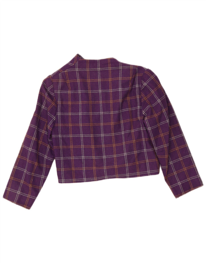 Kurtka bolerko damskie VINTAGE UK 10 w małą fioletową kratkę