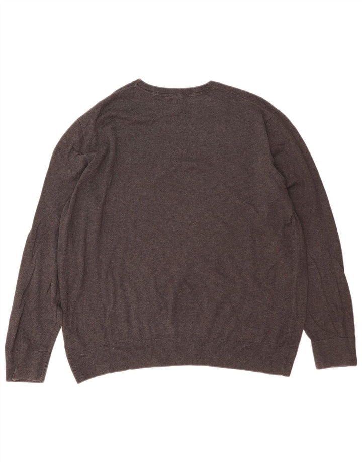 Męski sweter z okrągłym dekoltem GAP XL, szara bawełna