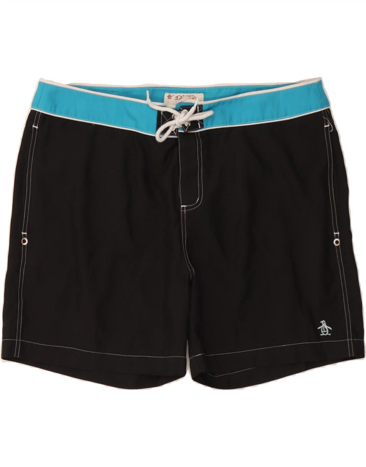 PENGUIN Mens Swimming Shorts XL Black Polyester Vintage Penguin and Second-Hand Penguin from Messina Hembry 