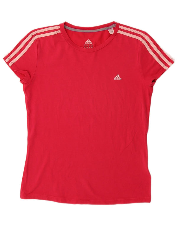 Damska koszulka Adidas Top UK 12/14 Średni różowy bawełniany
