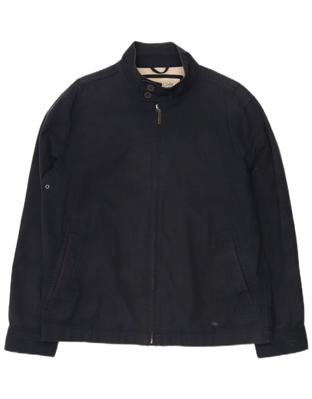 MUSTO Męska kurtka bomberka UK 40, duża, granatowa, bawełniana