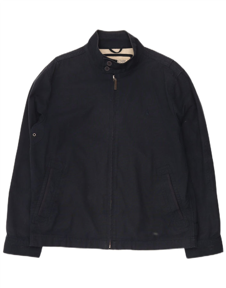 MUSTO Męska kurtka bomberka UK 40, duża, granatowa, bawełniana