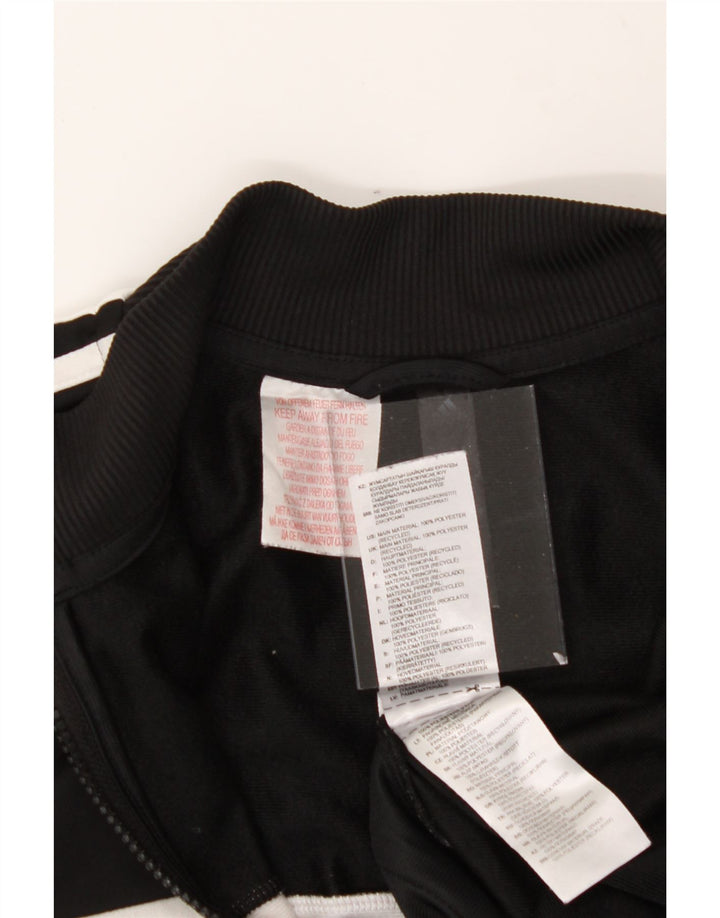 ADIDAS Boys Tracksuit Top Jacket 11-12 Years Black Colourblock Polyester Vintage Adidas and Second-Hand Adidas from Messina Hembry 