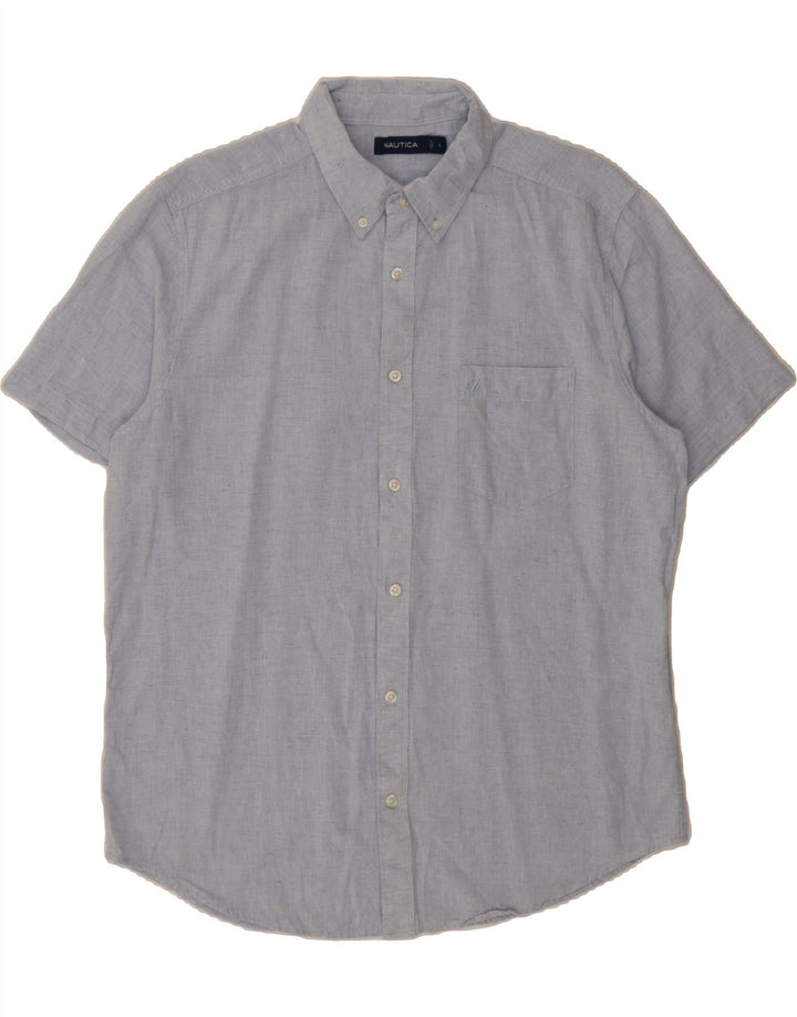 NAUTICA Mens Short Sleeve Shirt Large Blue Vintage Nautica and Second-Hand Nautica from Messina Hembry 
