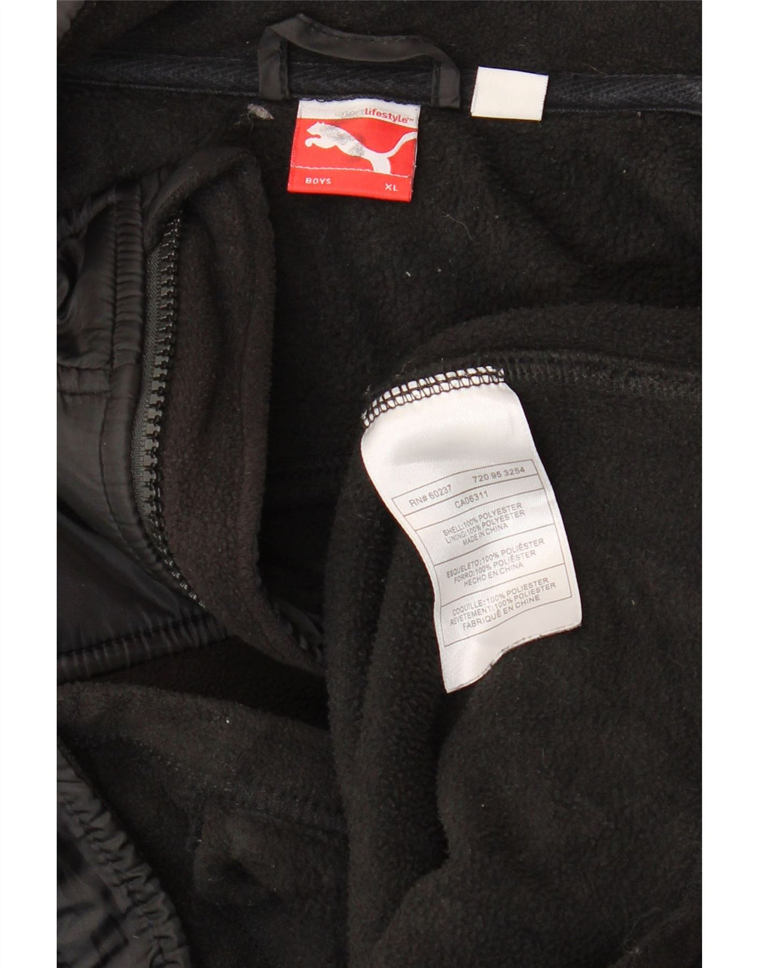 Chłopięca kurtka polarowa Puma z grafiką 13-14 lat XL, czarna, poliestrowa